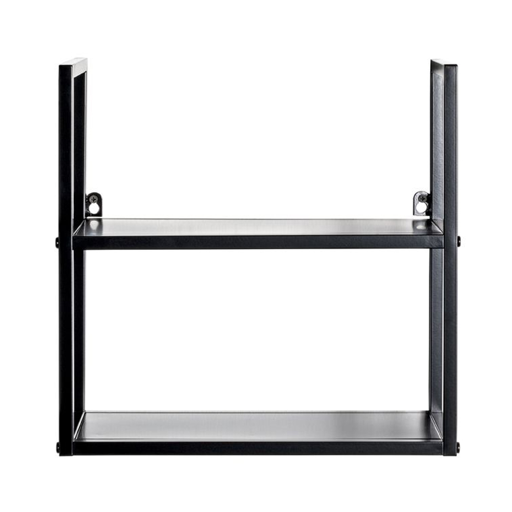 Salinas Steel Wall Shelving Unit With 2 Shelves In Black