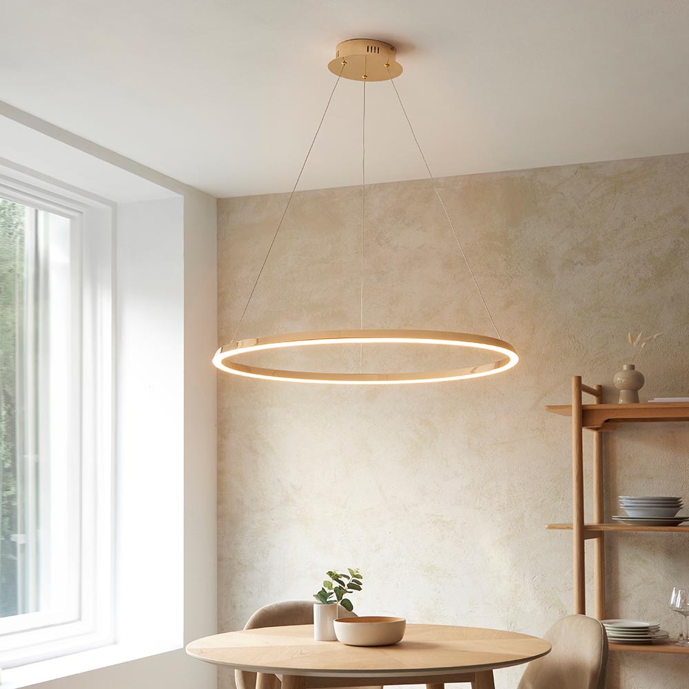 Salisbury Metal Pendant Ceiling Light In French Gold