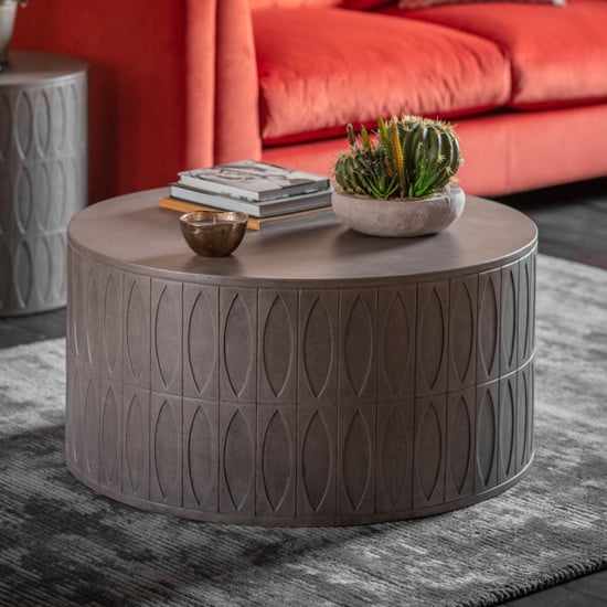 Salisbury Round Wooden Coffee Table In Grey | Furniture in 