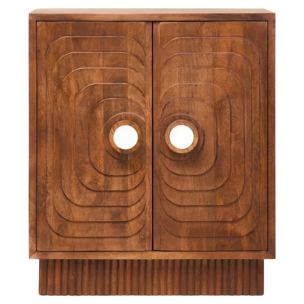 Salisbury Tall Wooden Storage Cabinet With 2 Doors In Walnut