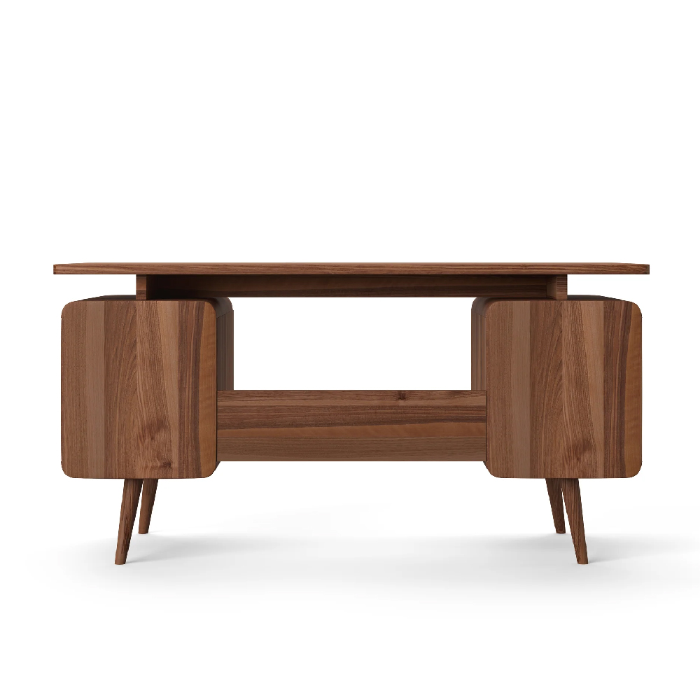 Salisbury Wooden Laptop Desk With 6 Drawers In Brown Oak