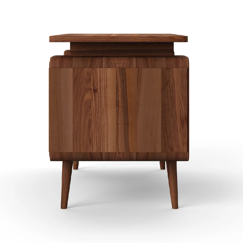 Salisbury Wooden Laptop Desk With 6 Drawers In Brown Oak