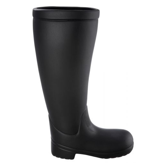 Slalom Ceramic Rubber Boot Umbrella Stand In Matt Black_3