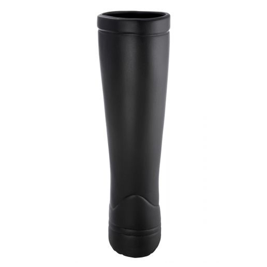 Slalom Ceramic Rubber Boot Umbrella Stand In Matt Black_4