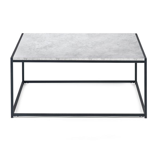 Salome Square Wooden Coffee Table In Concrete Effect