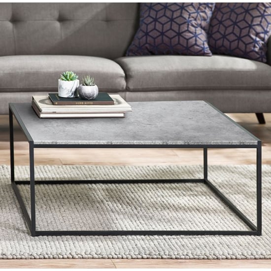 Salome Square Wooden Coffee Table In Concrete Effect_1