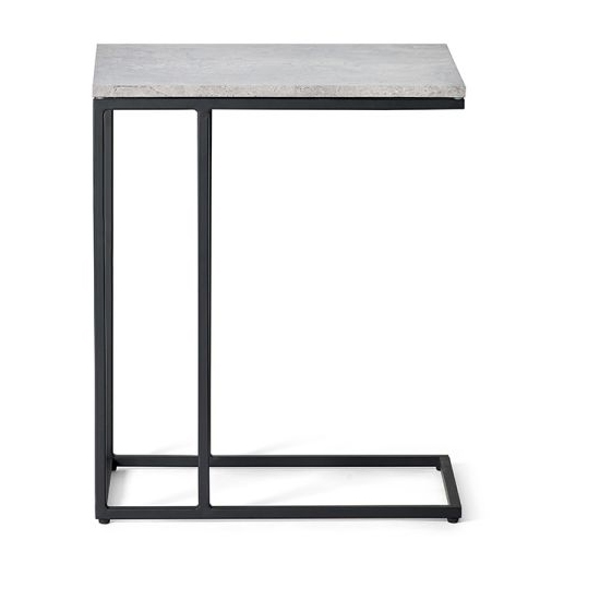 Salome Wooden Side Table In Concrete Effect