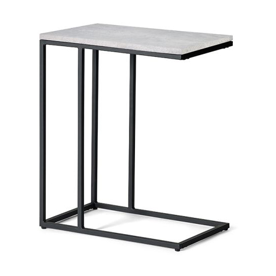 Salome Wooden Side Table In Concrete Effect