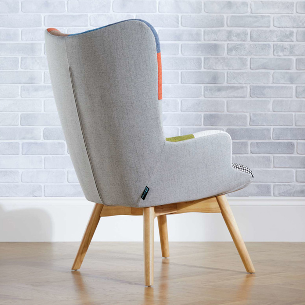 Salona Fabric Lounge Armchair In Multicolored