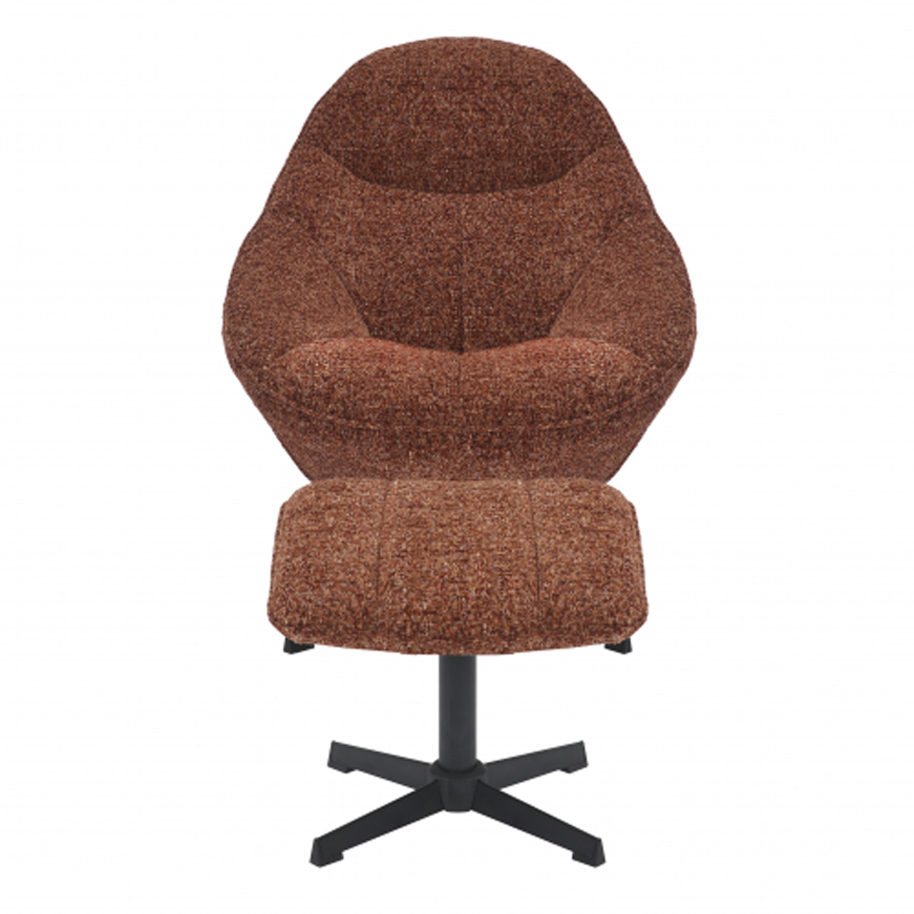 Salta Fabric Egg Shaped Lounge Chair with Footstool in Copper Blush