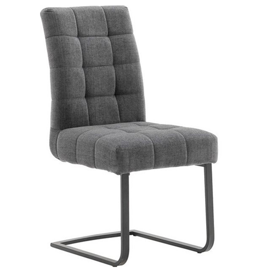 Salta Fabric Upholstered Dining Chair In Dark Grey Furniture in Fashion