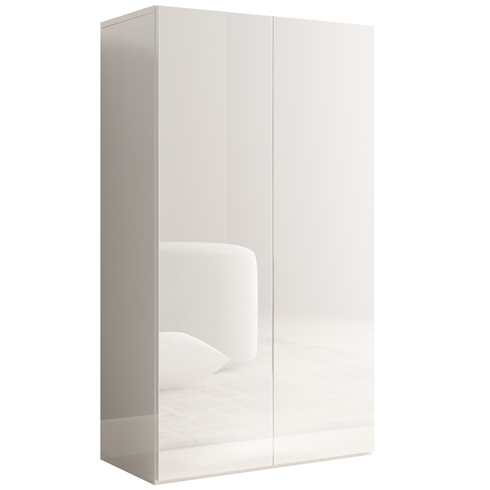 Salta High Gloss Shoe Storage Cabinet With 2 Doors In White