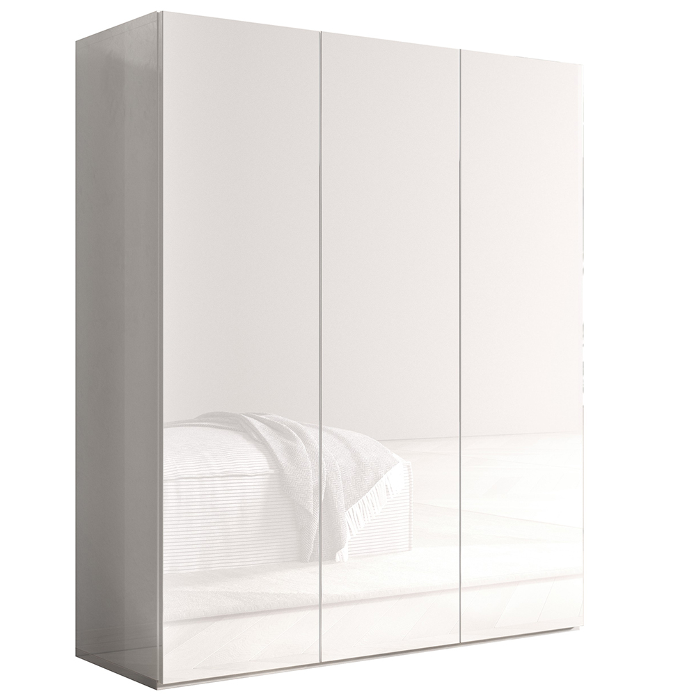 Salta High Gloss Shoe Storage Cabinet With 3 Doors In White