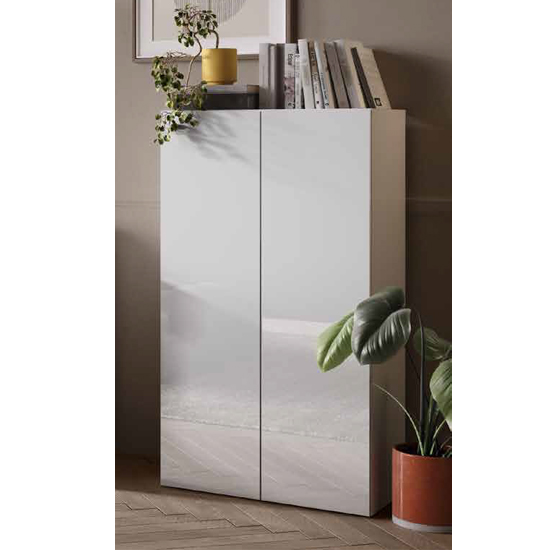 Read more about Salta high gloss wardrobe with 2 doors in white