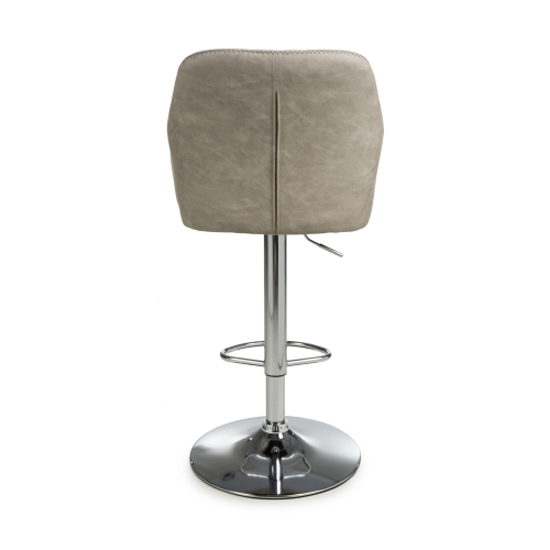 Salta Mink Leather Bar Stools With Chrome Base In Pair