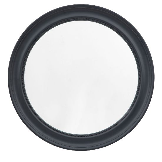Product photograph of Salta Round Wall Mirror In Lead Wooden Frame from Furniture in Fashion