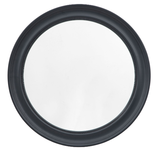 Read more about Salta round wall mirror in lead wooden frame