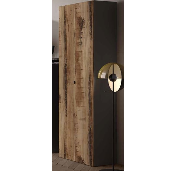 Read more about Salta tall wooden wardrobe with 2 doors in black and pearl oak