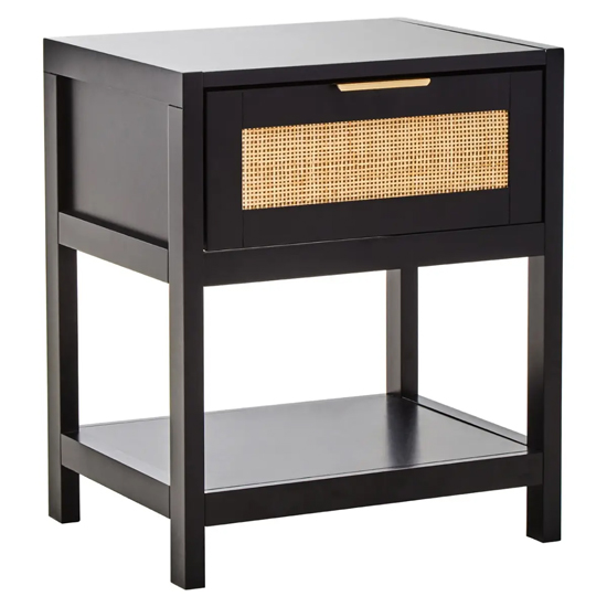 Salta Wooden Side Table With 1 Drawer In Black