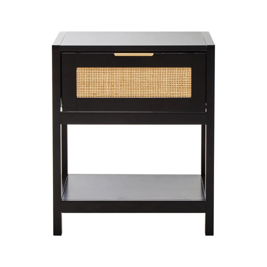 Product photograph of Salta Wooden Side Table With 1 Drawer In Black from Furniture in Fashion