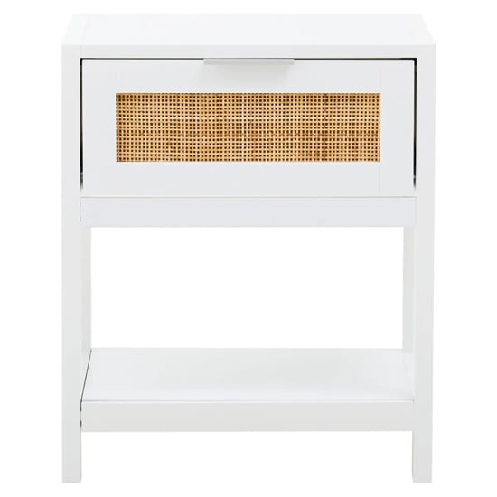 Product photograph of Salta Wooden Side Table With 1 Drawer In White from Furniture in Fashion