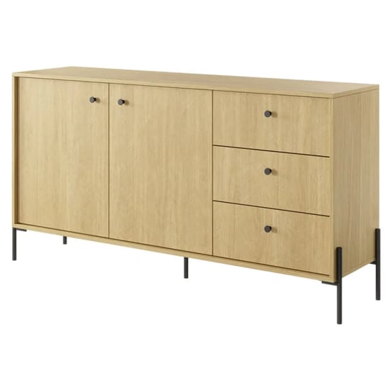 Salta Wooden Sideboard With 2 Doors 3 Drawers In Scandi Oak