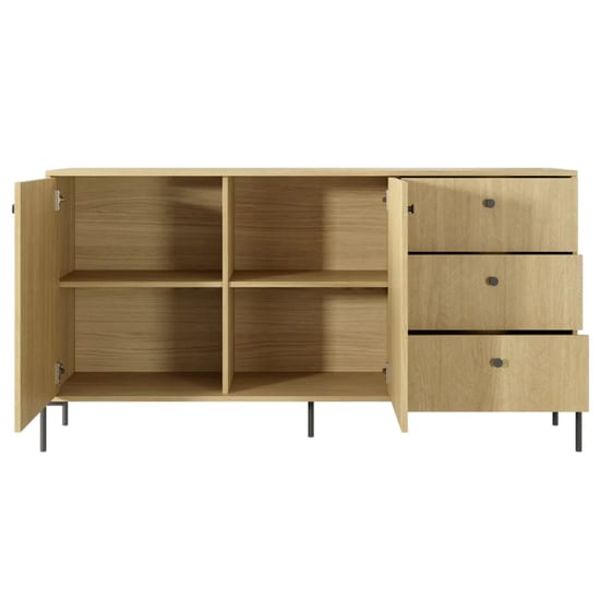 Salta Wooden Sideboard With 2 Doors 3 Drawers In Scandi Oak