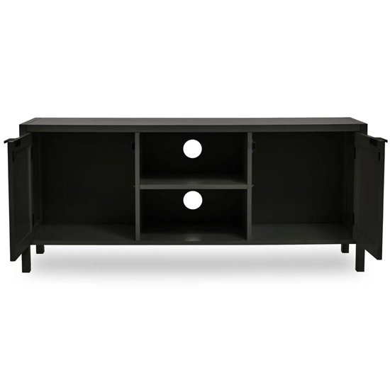 Salta Wooden TV Stand With 2 Doors In Black