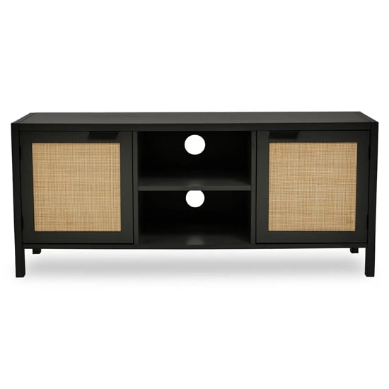 Product photograph of Salta Wooden Tv Stand With 2 Doors In Black from Furniture in Fashion