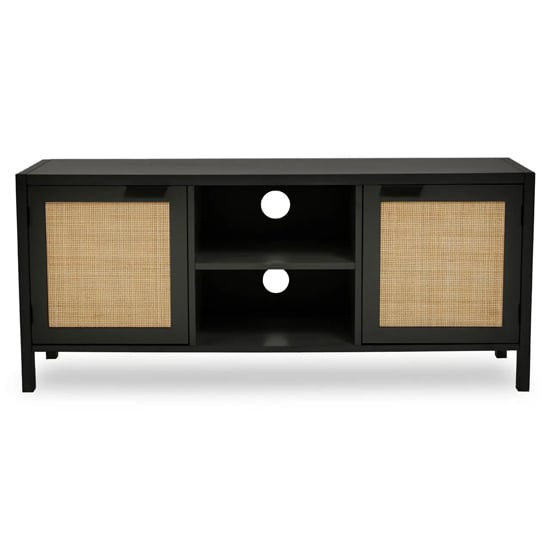 Read more about Salta wooden tv stand with 2 doors in black