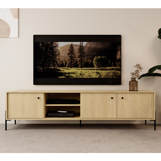 Read more about Salta wooden tv stand with 3 doors in salta oak