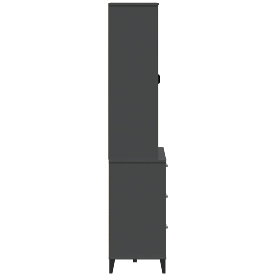 Widnes Wooden Display Cabinet With 3 Doors In Anthracite Grey