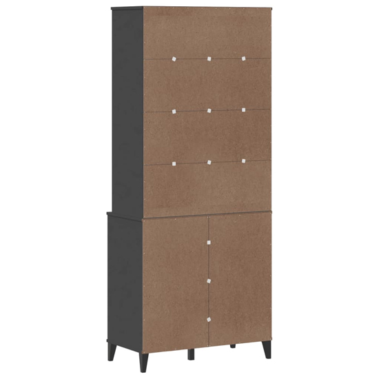 Widnes Wooden Display Cabinet With 3 Doors In Anthracite Grey