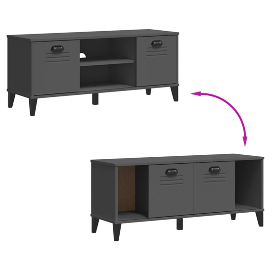 Widnes Wooden Shoe Storage Bench In Anthracite Grey