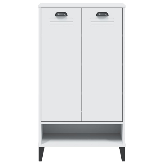 Widnes Wooden Shoe Storage Cabinet With 2 Doors In White