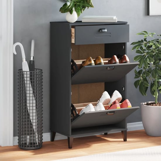 Read more about Widnes wooden shoe storage cabinet in anthracite grey