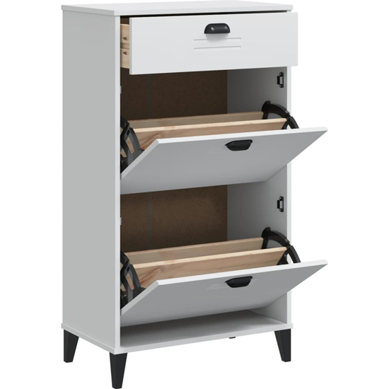 Widnes Wooden Shoe Storage Cabinet In White