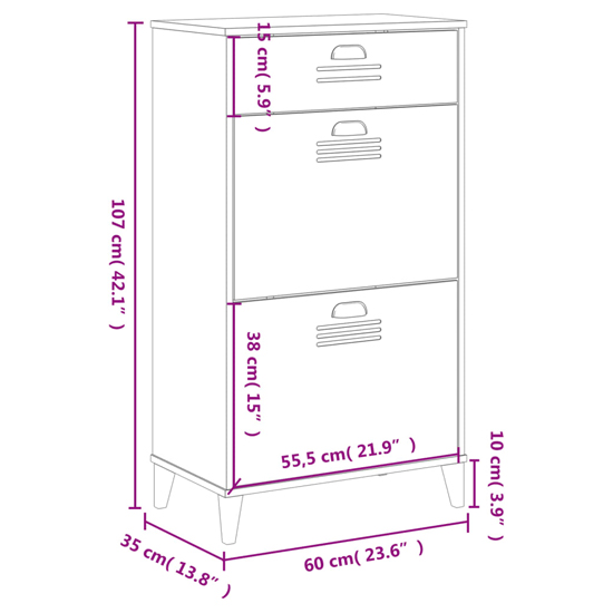 Widnes Wooden Shoe Storage Cabinet In White