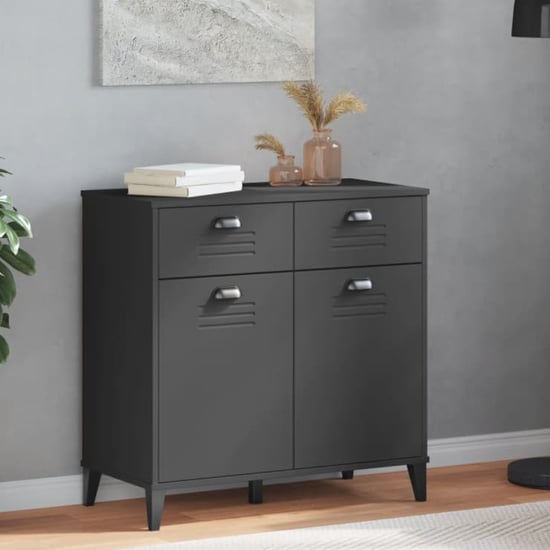 Read more about Widnes wooden sideboard with 2 drawers in anthracite grey