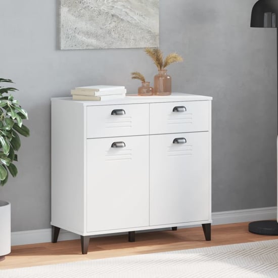 Read more about Widnes wooden sideboard with 2 drawers in white