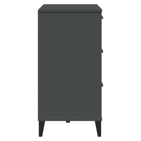 Widnes Wooden Sideboard With 3 Drawers In Anthracite Grey