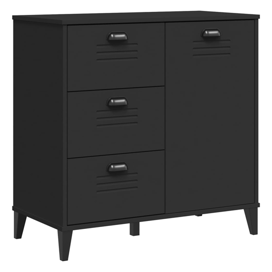 Widnes Wooden Sideboard With 3 Drawers In Black