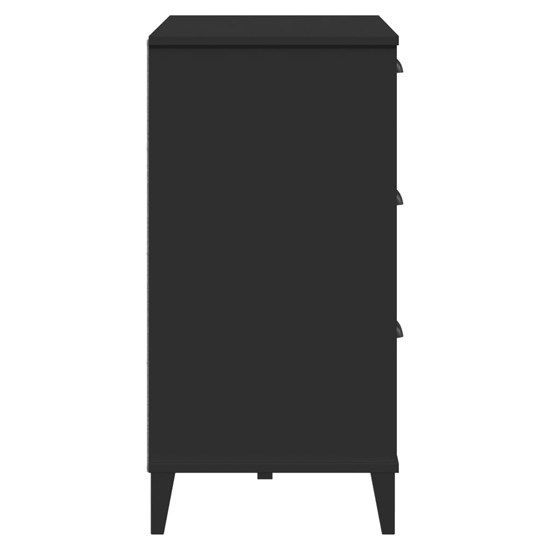 Widnes Wooden Sideboard With 3 Drawers In Black