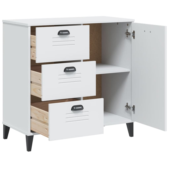 Widnes Wooden Sideboard With 3 Drawers In White