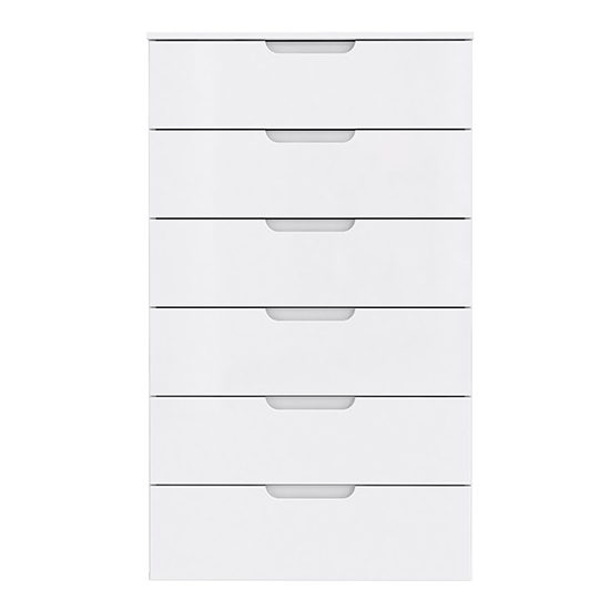Salter High Gloss Chest Of 6 Drawers In White