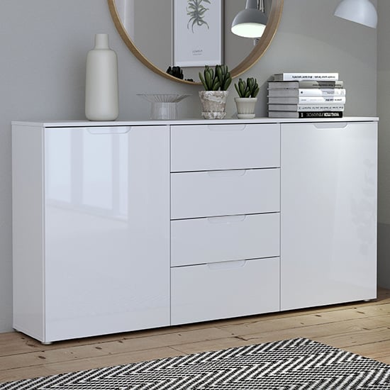 Read more about Salter high gloss sideboard 2 doors 4 drawers in white