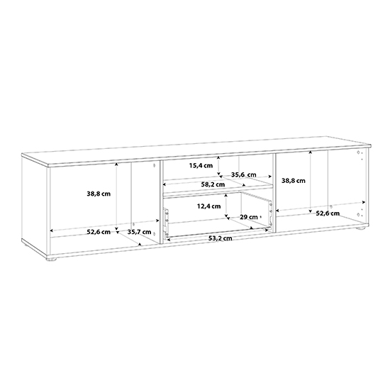 Salter High Gloss TV Stand 2 Doors 1 Drawer In White