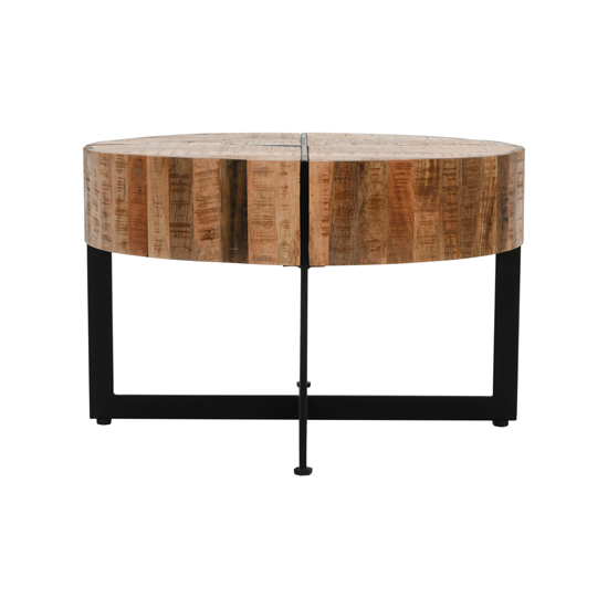 Salter Solid Mangowood Coffee Table With Black Metal Legs