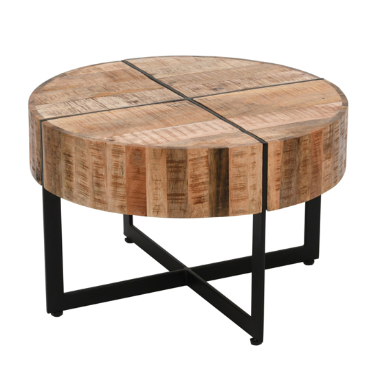 Salter Solid Mangowood Coffee Table With Black Metal Legs