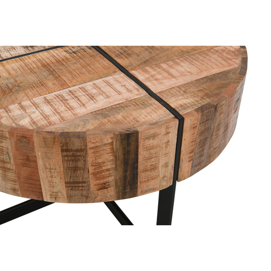 Salter Solid Mangowood Coffee Table With Black Metal Legs